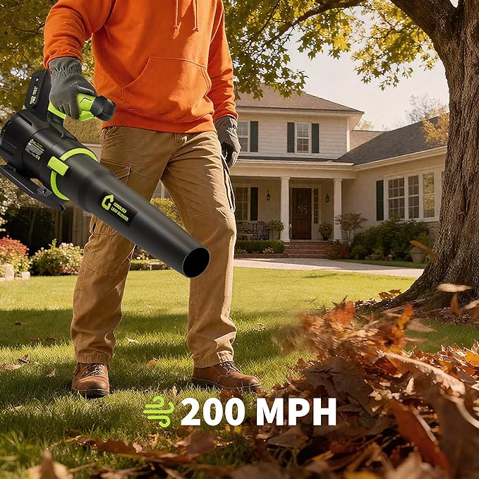 Electric Leaf Blower, 650CFM & 200MPH, Cordless Leaf Blower with 4.0Ah Battery, 20V Blowers Cordless, Lightweight Battery Blowers for Lawn, Patio, Yard, Garden, Outdoor