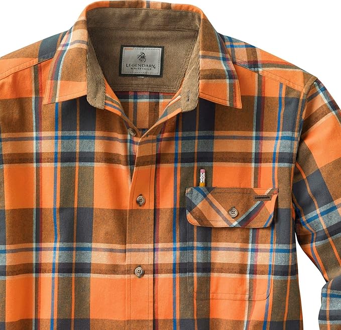 Legendary Whitetails Men's Flannel Shirt Long Sleeve Button Down 100% Cotton