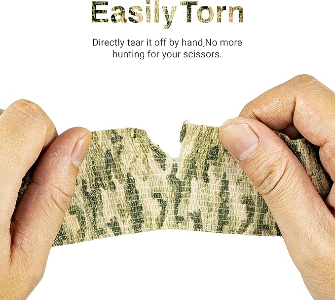 FRESINIDER 9 Rolls Self Adhesive Wrap Athletic Tape Gauze, Breathable Elastic Cohesive Bandage for Sports Injury & Pet (7 Pcs 2" x 5 Yards + 2 Pcs 1" X 5 Yards) (Woodland Multicam Camo)