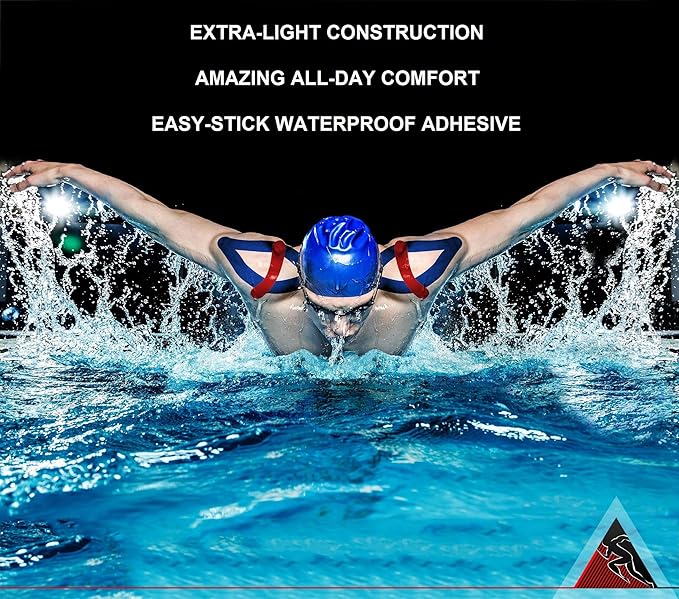 Starktape Original Kinesiology Athletic Tape. Professional Sports Tape for Ankle Wrist Knee Shoulder Muscles Joints. Latex Free, Waterproof, Stretchy, and Gentle on Skin. Up to 115 ft/Roll