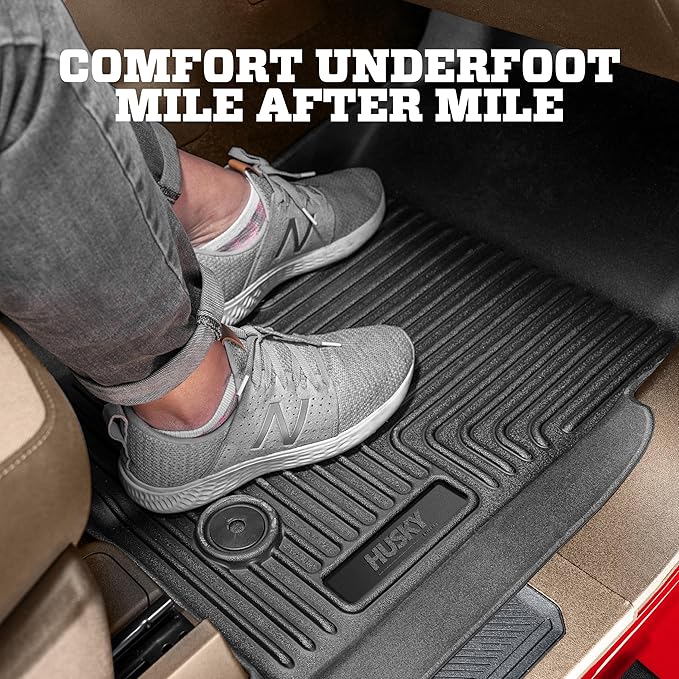 Husky Liners Weatherbeater Floor Mats | Fits 2024-2025 Honda CR-V (Includes Hybrid Models) | Front & 2nd Row, 3-pc Black - 99411