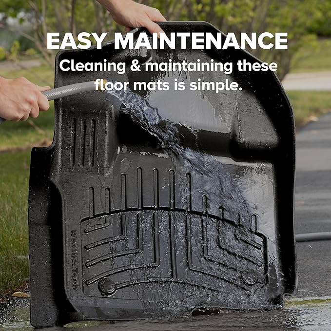 WeatherTech FloorLiner HP Custom Fit Floor Mats for Ford Super Duty - 1st & 2nd Row (4410121IM-446974IM), Black