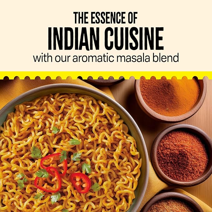 Maggi Indian Classic Masala Noodles, Instant Ramen Noodles Pack, 3 min, Mildly Spicy, Vegetarian, Halal, Kosher, 24 Pack