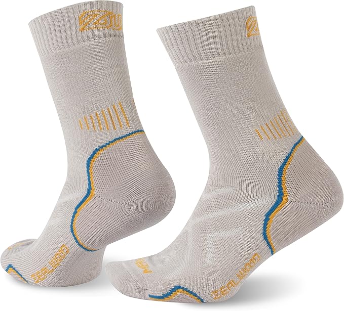 ZEAL WOOD Merino Wool Hiking Crew Socks for Men Women Comfort Full Cushion Moisture Wicking for Camping Trekking Work Outdoor