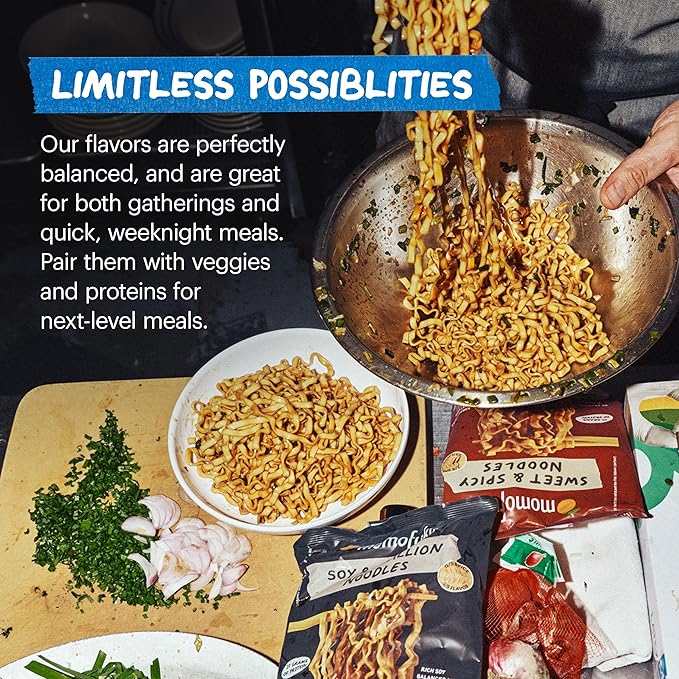 Momofuku Ramen Noodle Spicy Variety Pack by David Chang, 12 Meals of Air-Dried Instant Noodles with Spicy Sauce