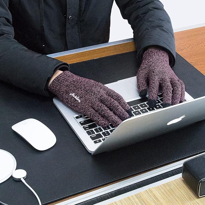 Achiou Winter Gloves, Glove for Men Women, Upgraded Touch Screen Texting Warm Running with Thermal Soft Knit Lining