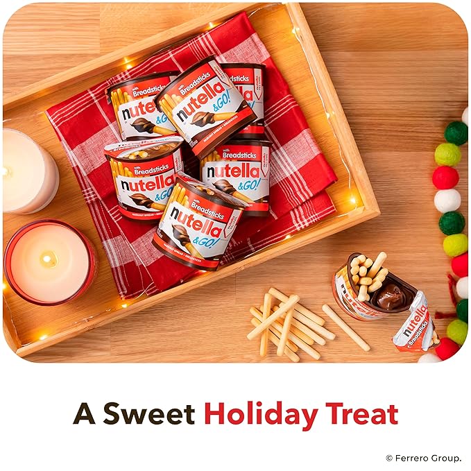 Nutella & GO! Chocolate Hazelnut Spread with Cocoa + Breadsticks, 12 Snack Packs, 1.8 oz Each