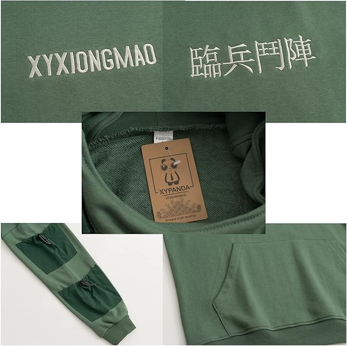 XYXIONGMAO Streetwear Techwear Hoodie Tactical Mens Black Urban Hip Hop Japanese Sweatshirt
