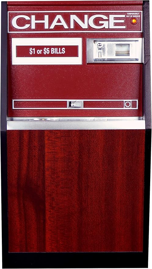 New Wave Toys RepliTronics Arcade Change Machine USB-C (x2) and USB-A (x4) Charging Station, Retro Desktop Office Hub for Multiple Devices, Classic Wood Panel