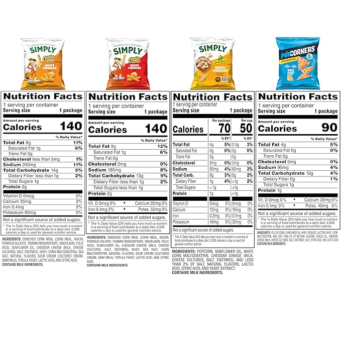 Frito Lay White Cheddar Snacks Favorites Variety Pack (Pack of 36), Vegetarian