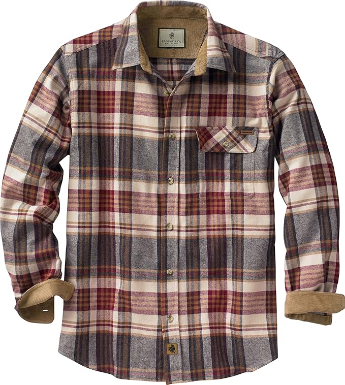 Legendary Whitetails Men's Flannel Shirt Long Sleeve Button Down 100% Cotton