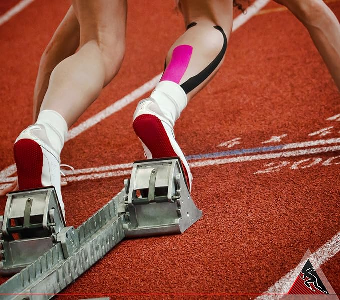 Starktape Original Kinesiology Athletic Tape. Professional Sports Tape for Ankle Wrist Knee Shoulder Muscles Joints. Latex Free, Waterproof, Stretchy, and Gentle on Skin. Up to 115 ft/Roll