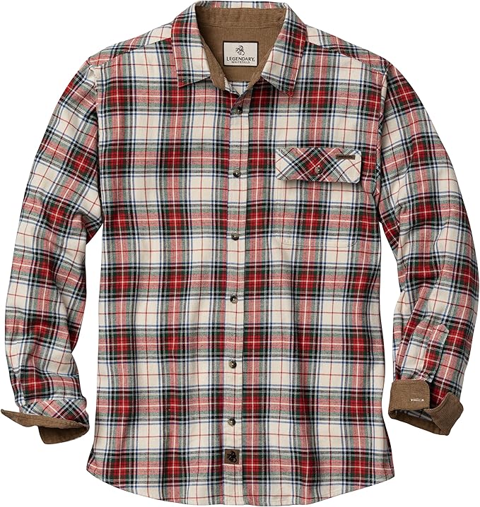 Legendary Whitetails Men's Flannel Shirt Long Sleeve Button Down 100% Cotton
